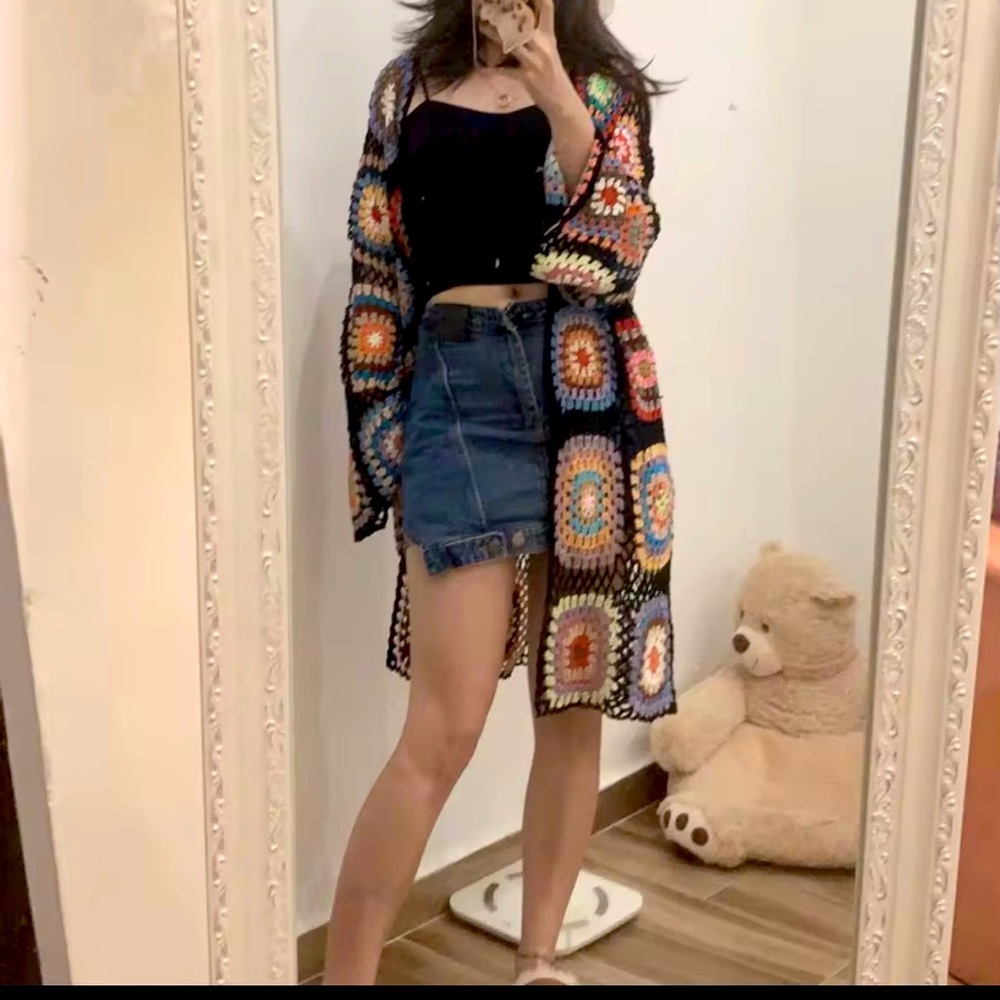 Colorful Crochet Cardigan Sweater - Picture 2 of 6